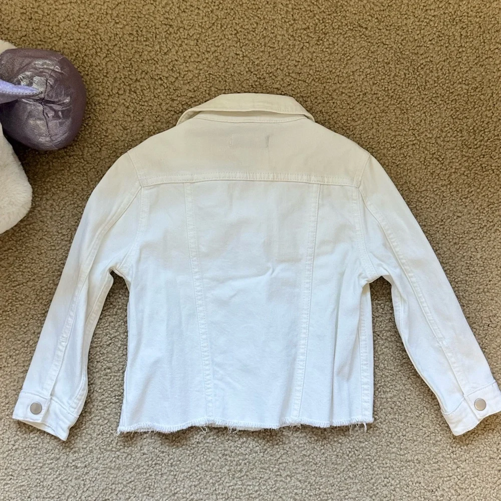 🤍 DL1961 Girls’ White Denim Jacket - Size 4/5 💫 - Picture 4 of 4